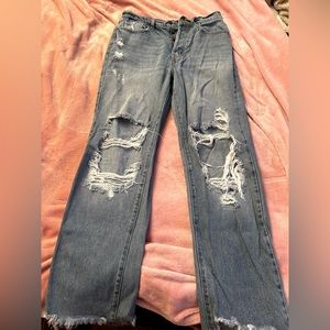 Cello ripped jeans, light washed blue color